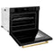 Autograph Edition 30 In. Professional True Convection Single Wall Oven With Air Fry And Self Clean In Black Stainless Steel With Polished Gold Handle