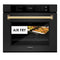 Autograph Edition 30 In. Professional True Convection Single Wall Oven With Air Fry And Self Clean In Black Stainless Steel With Polished Gold Handle
