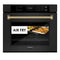 Autograph Edition 30 In. Professional True Convection Single Wall Oven With Air Fry And Self Clean In Black Stainless Steel With Polished Gold Helix Handle