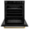 Autograph Edition 30 In. Professional True Convection Single Wall Oven With Air Fry And Self Clean In Black Stainless Steel With Polished Gold Helix Handle