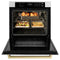 Autograph Edition 30 In. Professional True Convection Single Wall Oven With Air Fry And Self Clean In Satin Stainless Steel With Champagne Bronze Handle