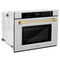 Autograph Edition 30 In. Professional True Convection Single Wall Oven With Air Fry And Self Clean In Satin Stainless Steel With Champagne Bronze Handle