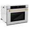 Autograph Edition 30 In. Professional True Convection Single Wall Oven With Air Fry And Self Clean In Satin Stainless Steel With Polished Gold Handle