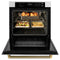 Autograph Edition 30 In. Professional True Convection Single Wall Oven With Air Fry And Self Clean In Satin Stainless Steel With Polished Gold Helix Handle