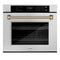 Autograph Edition 30 In. Professional True Convection Single Wall Oven With Air Fry And Self Clean In Satin Stainless Steel With Polished Gold Helix Handle