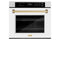 Autograph Edition 30 In. Professional True Convection Single Wall Oven With Air Fry And Self Clean In Satin Stainless Steel With White Matte Door And Champagne Bronze Handle