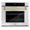 Autograph Edition 30 In. Professional True Convection Single Wall Oven With Air Fry And Self Clean In Stainless Steel With Champagne Bronze Handle