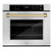 Autograph Edition 30 In. Professional True Convection Single Wall Oven With Air Fry And Self Clean In Stainless Steel With Champagne Bronze Handle