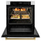 Autograph Edition 30 In. Professional True Convection Single Wall Oven With Air Fry And Self Clean In Stainless Steel With Polished Gold Handle