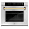 Autograph Edition 30 In. Professional True Convection Single Wall Oven With Air Fry And Self Clean In Stainless Steel With Polished Gold Handle