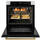 Autograph Edition 30 In. Professional True Convection Single Wall Oven With Air Fry And Self Clean In Stainless Steel With Polished Gold Handle