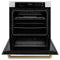 Autograph Edition 30 In. Professional True Convection Single Wall Oven With Air Fry And Self Clean In Stainless Steel With Polished Gold Helix Handle