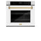 Autograph Edition 30 In. Professional True Convection Single Wall Oven With Air Fry And Self Clean In Stainless Steel With White Matte Door And Champagne Bronze Handle