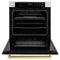 Autograph Edition 30 In. Professional True Convection Single Wall Oven With Air Fry And Self Clean In Stainless Steel With White Matte Door And Champagne Bronze Handle
