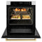 Autograph Edition 30 In. Professional True Convection Single Wall Oven With Air Fry And Self Clean In Stainless Steel With White Matte Door And Champagne Bronze Handle