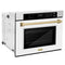 Autograph Edition 30 In. Professional True Convection Single Wall Oven With Air Fry And Self Clean In Stainless Steel With White Matte Door And Champagne Bronze Handle