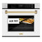 Autograph Edition 30 In. Professional True Convection Single Wall Oven With Air Fry And Self Clean In Stainless Steel With White Matte Door And Champagne Bronze Handle