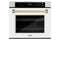 Autograph Edition 30 In. Professional True Convection Single Wall Oven With Air Fry And Self Clean In Stainless Steel With White Matte Door And Champagne Bronze Handle