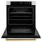 Autograph Edition 30 In. Professional True Convection Single Wall Oven With Air Fry And Self Clean In Stainless Steel With White Matte Door And Champagne Bronze Handle