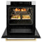 Autograph Edition 30 In. Professional True Convection Single Wall Oven With Air Fry And Self Clean In Stainless Steel With White Matte Door And Champagne Bronze Handle