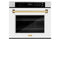 Autograph Edition 30 In. Professional True Convection Single Wall Oven With Air Fry And Self Clean In Stainless Steel With White Matte Door And Polished Gold Handle