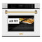 Autograph Edition 30 In. Professional True Convection Single Wall Oven With Air Fry And Self Clean In Stainless Steel With White Matte Door And Polished Gold Handle
