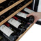 Wine Cooler with Electronic Control Panel and Wood Accent Shelving