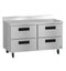 Freezer, Two Section Worktop, Stainless Drawers