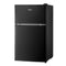 3.1 cu. ft. Double Door Compact Refrigerator with Full-Width Freezer (Black)