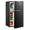 3.1 cu. ft. Double Door Compact Refrigerator with Full-Width Freezer (Black)