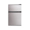3.1 cu. ft. Double Door Compact Refrigerator with Full-Width Freezer (Stainless Steel)