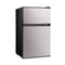 3.1 cu. ft. Double Door Compact Refrigerator with Full-Width Freezer (Stainless Steel)