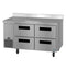 Side Mount Refrigerator, Two Section Worktop, Stainless Drawers