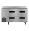 Side Mount Refrigerator, Two Section Worktop, Stainless Drawers