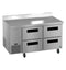 Side Mount Refrigerator, Two Section Worktop, Stainless Drawers
