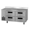 Side Mount Refrigerator, Two Section Worktop, Stainless Drawers