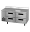 Side Mount Refrigerator, Two Section Worktop, Stainless Drawers