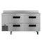 Side Mount Refrigerator, Two Section Worktop, Stainless Drawers