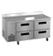 Side Mount Refrigerator, Two Section Worktop, Stainless Drawers