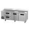 Side Mount Refrigerator, Three Section Worktop, Drawer/Door Combo