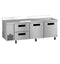 Side Mount Refrigerator, Three Section Worktop, Drawer/Door Combo