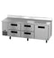 Side Mount Refrigerator, Three Section Worktop, Drawer/Door Combo