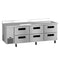 Side Mount Refrigerator, Three Section Worktop, Stainless Drawers