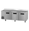 Side Mount Refrigerator, Three Section Worktop, Stainless Doors
