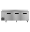Side Mount Refrigerator, Three Section Worktop, Stainless Doors