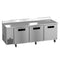 Side Mount Refrigerator, Three Section Worktop, Stainless Doors