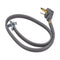 4' Electric Range Power Cord Rated 50 A, With 3-wire 3-ring Terminal Connectors, And Right-angle 3-prong Plug