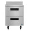 Refrigerator, Single Section Worktop, Stainless Drawers