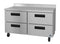Refrigerator, Two Section Worktop, Stainless Drawers