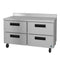 Refrigerator, Two Section Worktop, Stainless Drawers